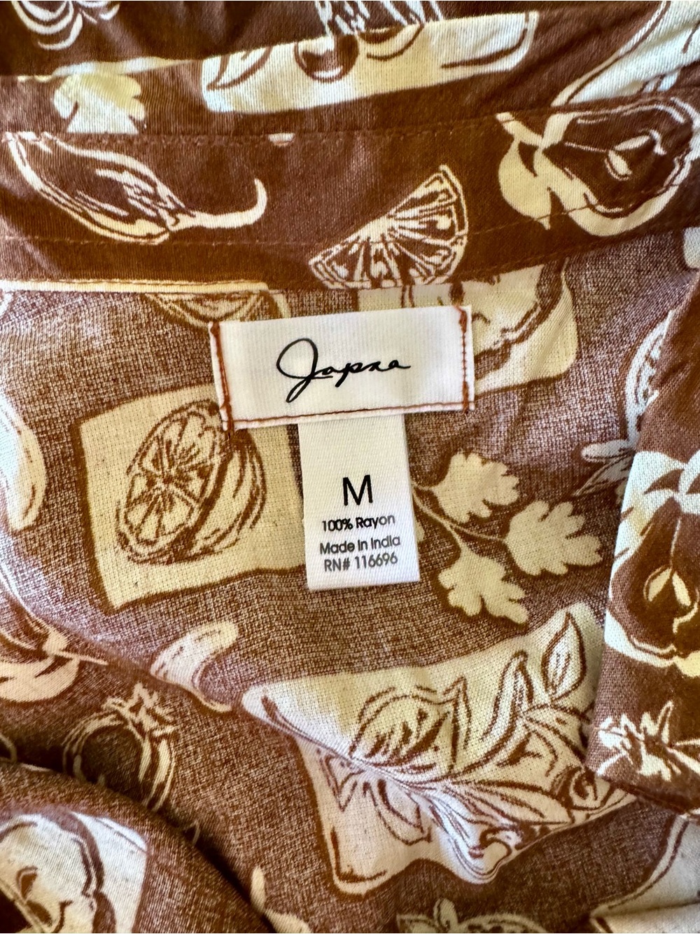 NWT Japna brown & cream print shirt dress M - Picture 10 of 12